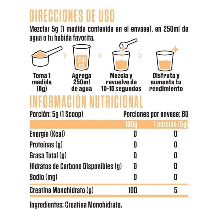 CREATINA MONOHIDRATADA 300GR SIN SABOR - SPORTNUTRISHOP-1