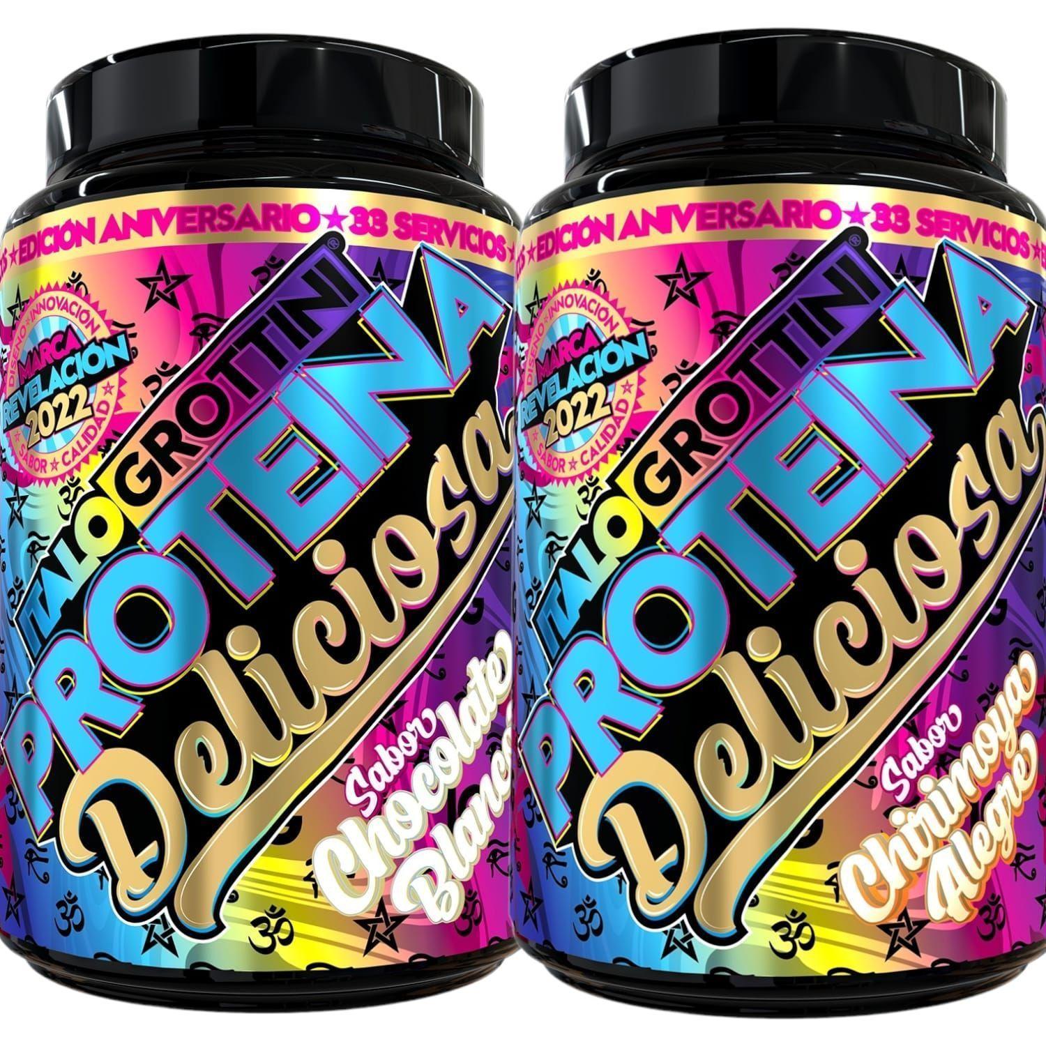 2 PROTEINAS WHEY DELICIOSA 2,3 LB - CHOCOLATE BLANCO - CHIRIMOYA-0