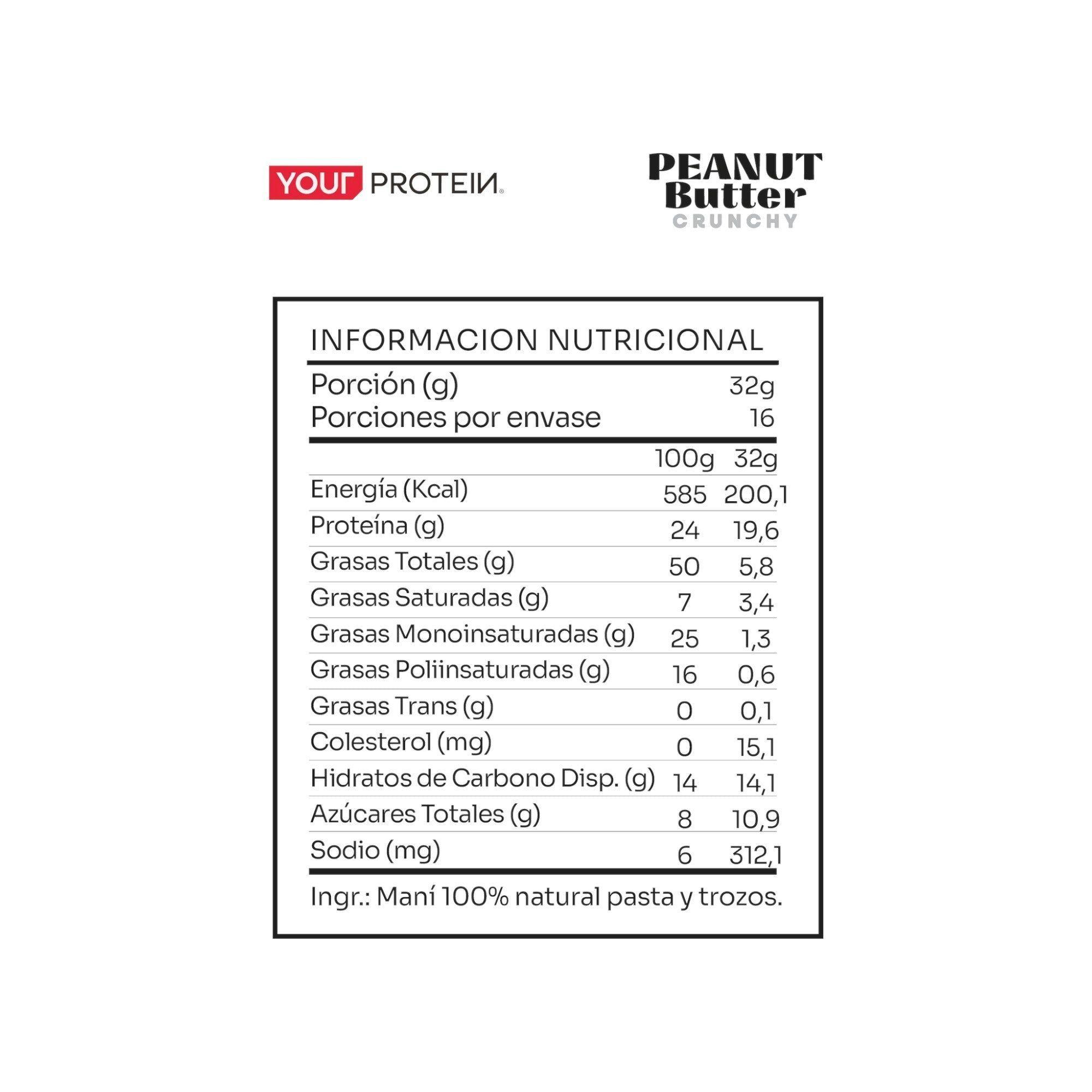 MANTEQUILLA DE MANI CRUNCHY 500GR - YOUR PROTEIN-1