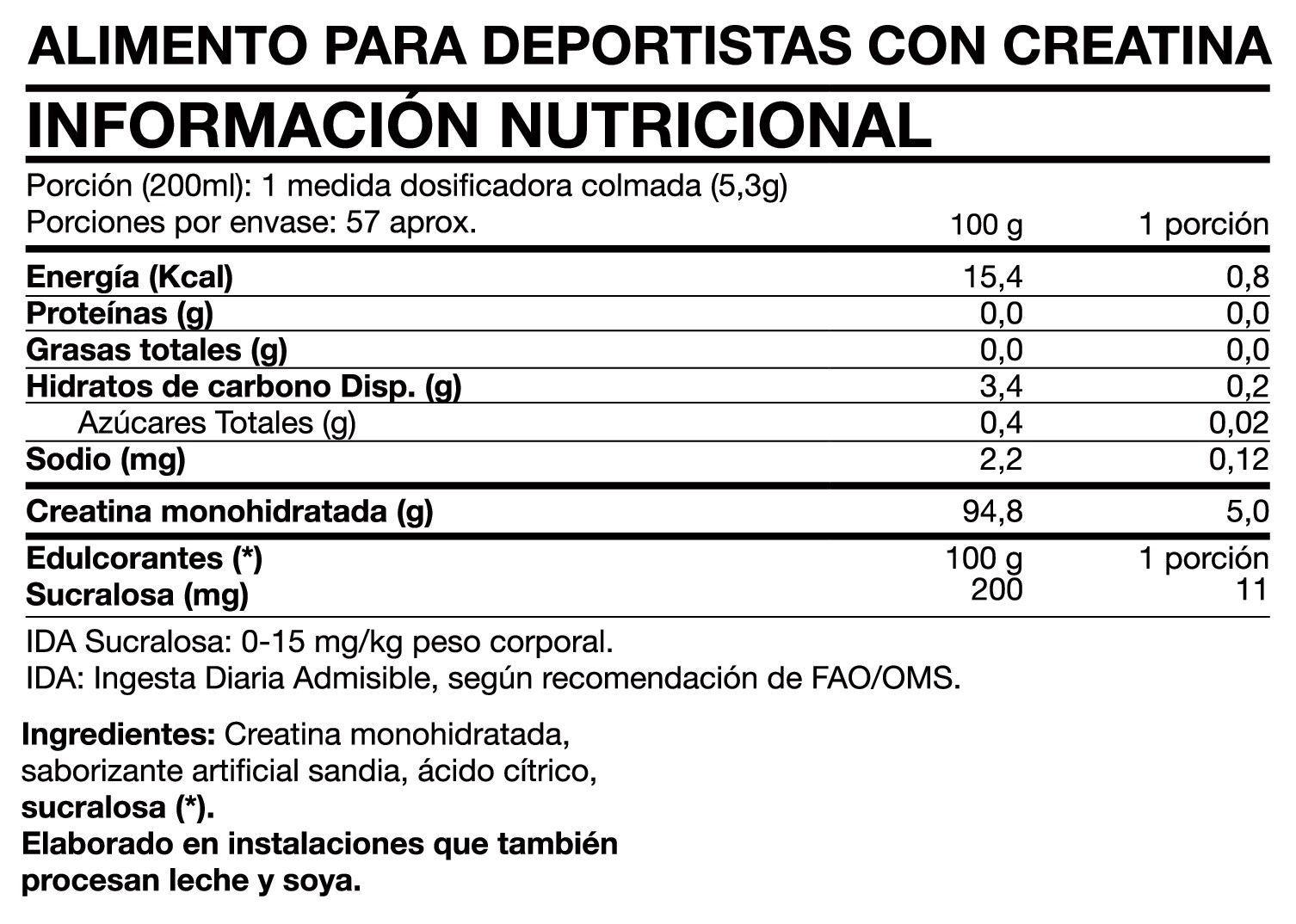 CREATINA MONOHIDRATADA TASTY 300GR WATERMELON ICE POP - FOODTECH-1