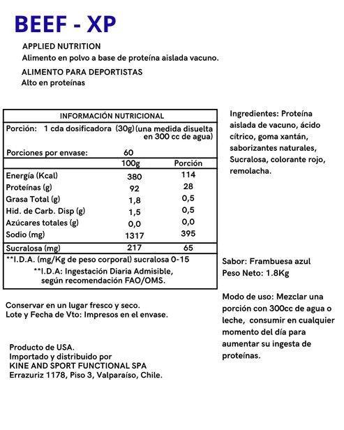 PROTEINA BEEF-XP 1.8KG 60 SERVICIOS BLUE RASPBERRY - APPLIED NUTRITION-1