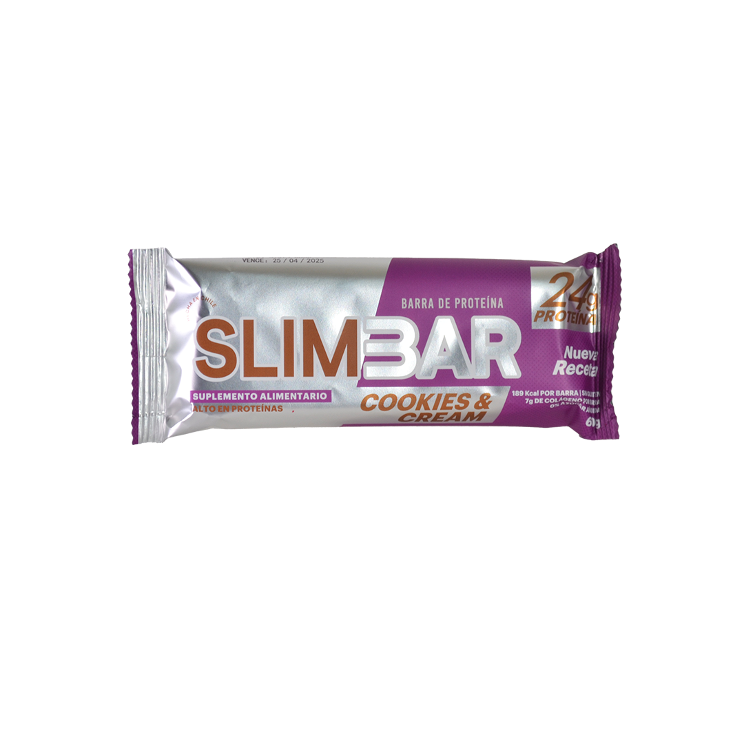 Box 12 Barras con 23gr de proteína  60gr Slimbar - Cookies and cream-2