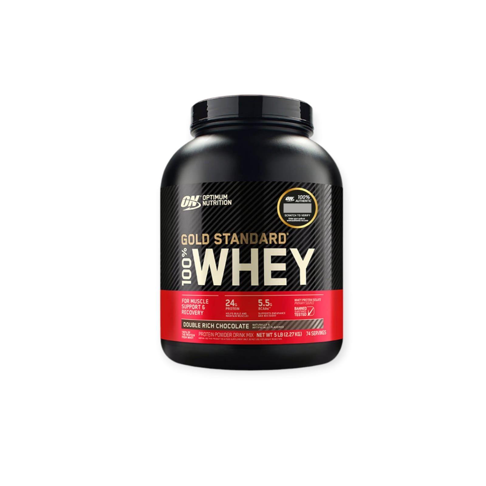 PROTEINA GOLD STANDARD 100% WHEY 5LB DOUBLE RICH CHOCOLATE - OPTINUM NUTRITION-0