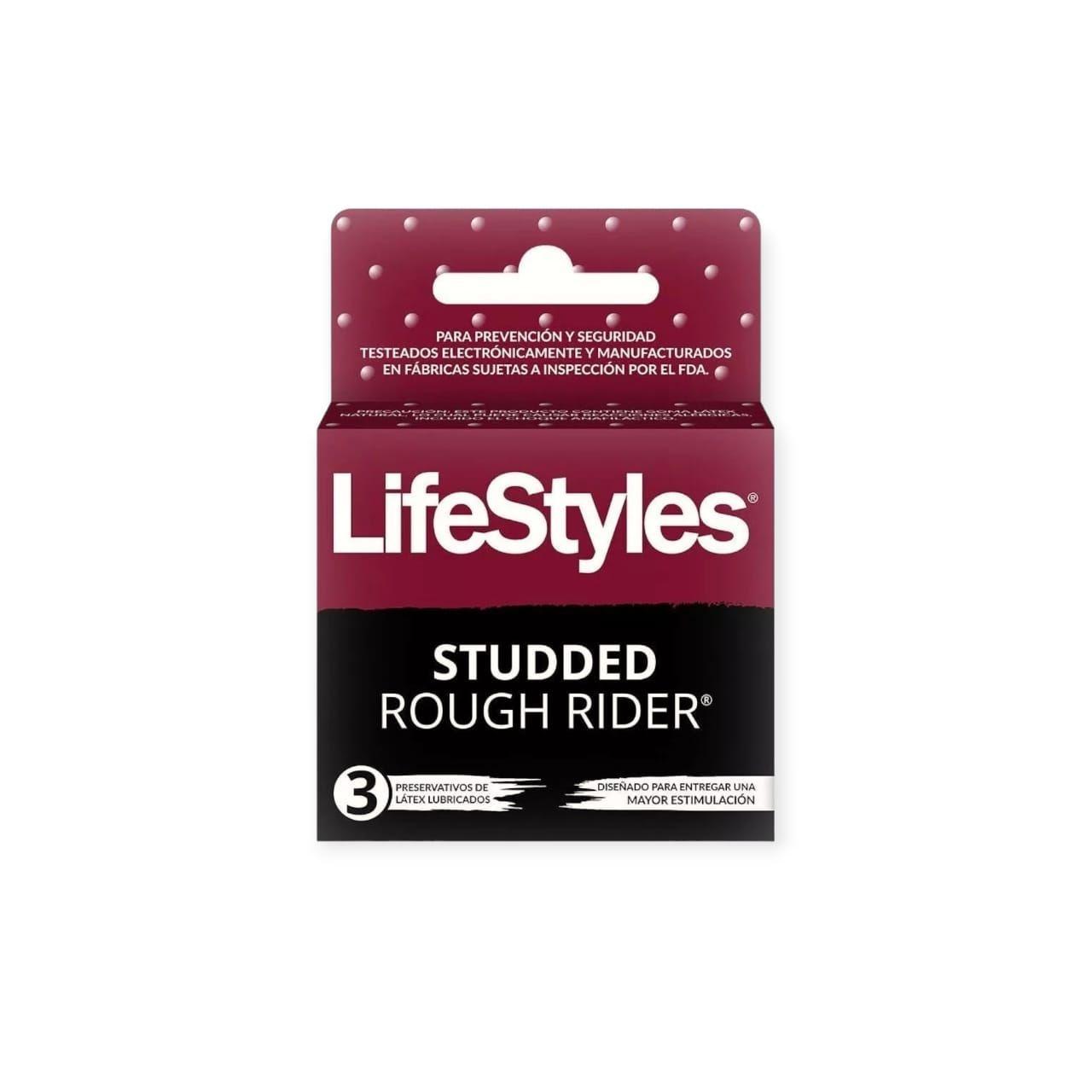 PRESERVATIVOS STUDDED ROUGH RIDER 3 UNIDADES - LIFESTYLES-1