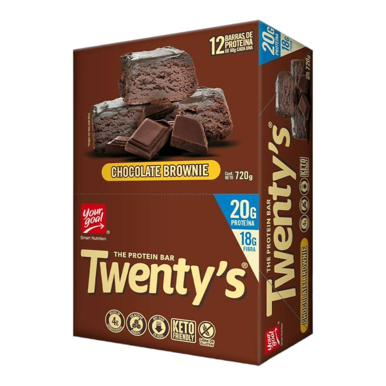 BOX DE 12 BARRAS TWENTYS CHOCOLATE BROWNIE - YOUR GOAL-0