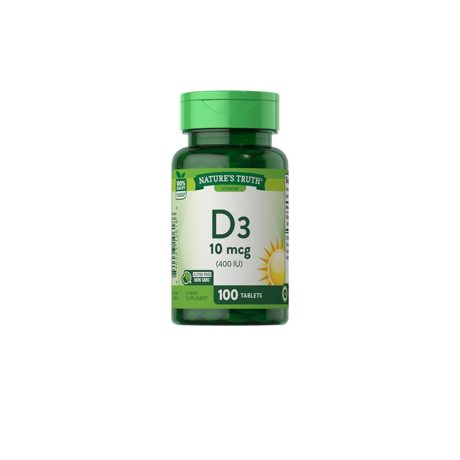 VITAMINA D3 400 IU 100 TABLETAS - NATURE'S TRUTH-0
