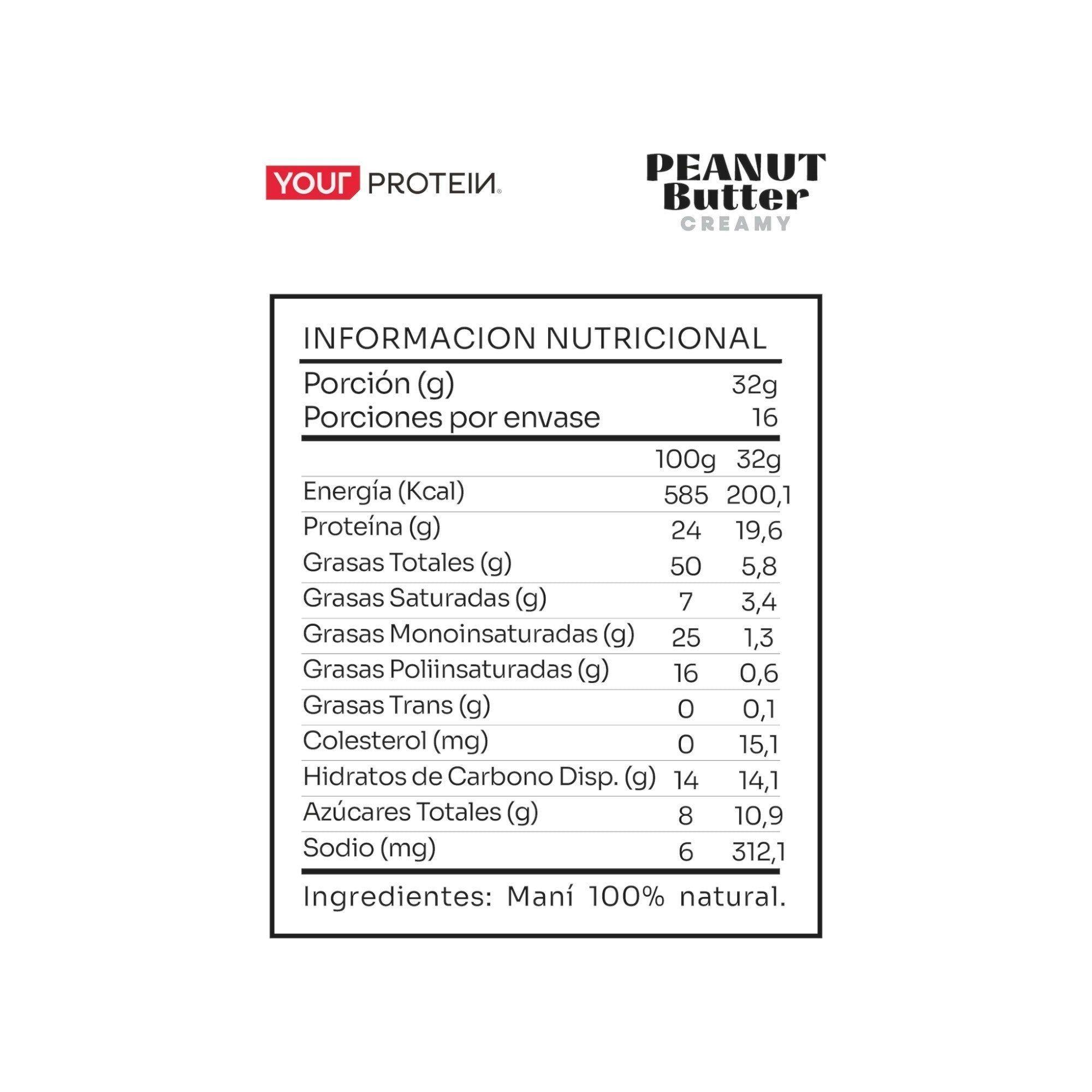 MANTEQUILLA DE MANI CREAMY 500GR - YOUR PROTEIN-1
