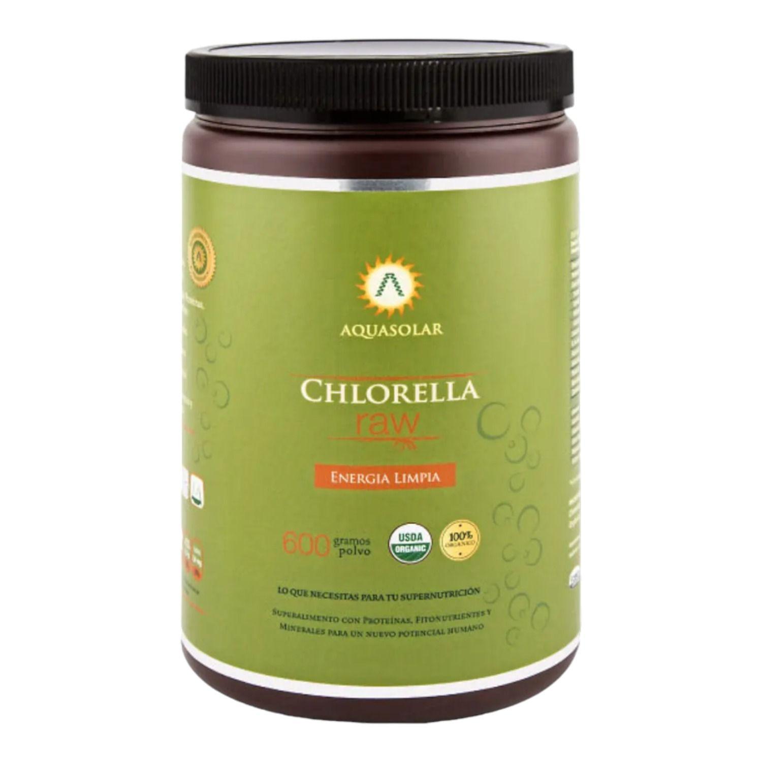Chlorella Raw 600 gramos polvo orgánico Aquasolar-0