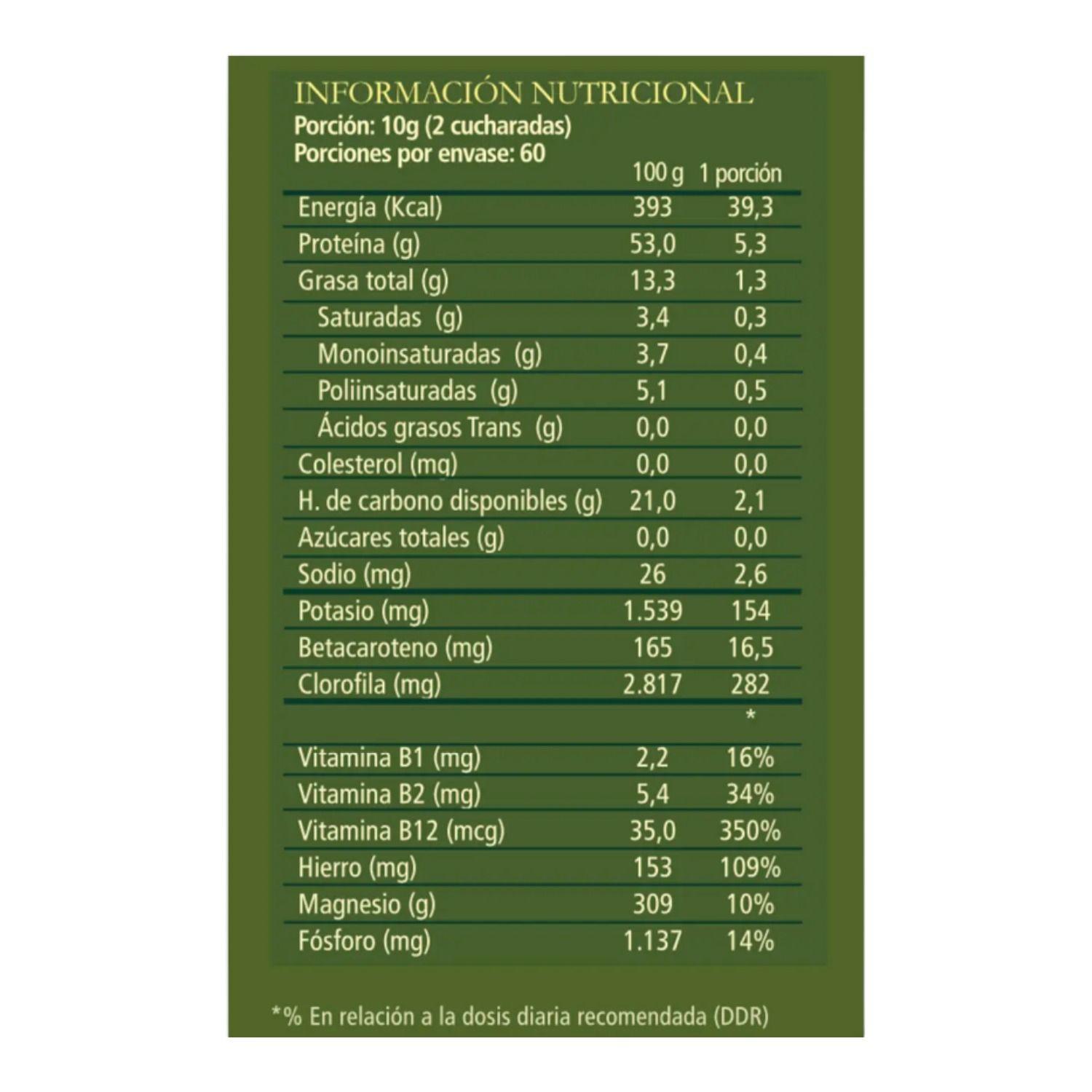 Chlorella Raw 600 gramos polvo orgánico Aquasolar-1