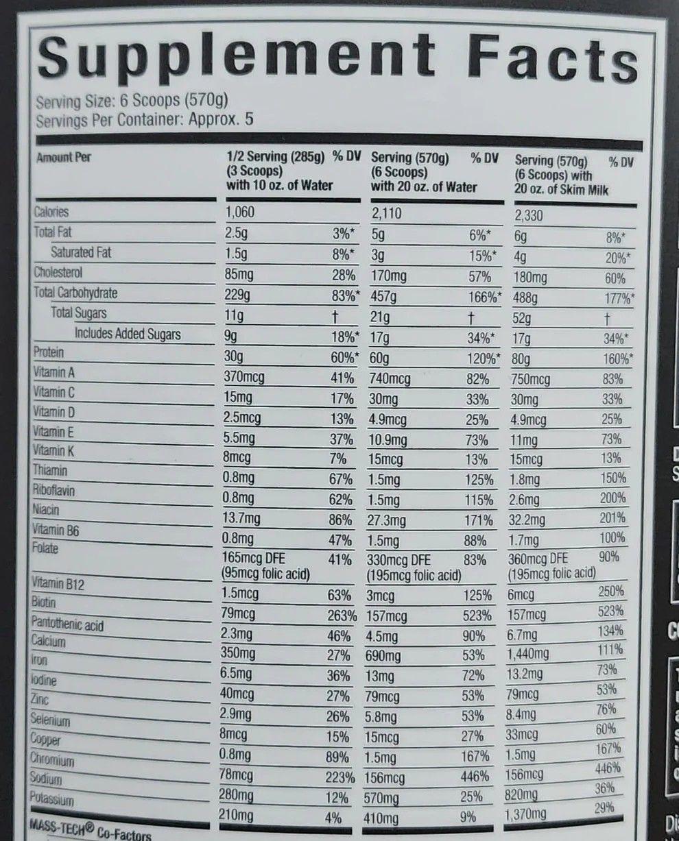 MASS-TECH EXTREME 2000 GANADOR DE MASA 6 LB - MUSCLETECH - VAINILLA-2