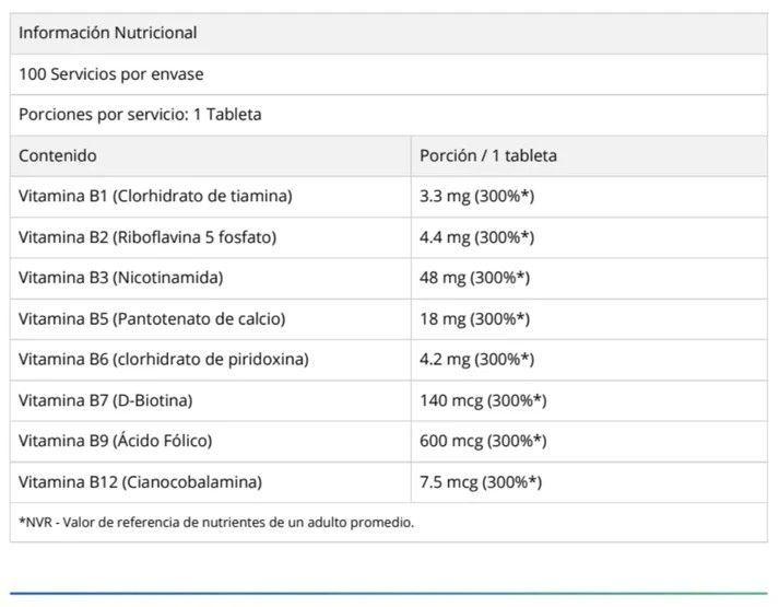 VITAMINA B COMPLEX 100 TABLETAS - DY NUTRITION-2