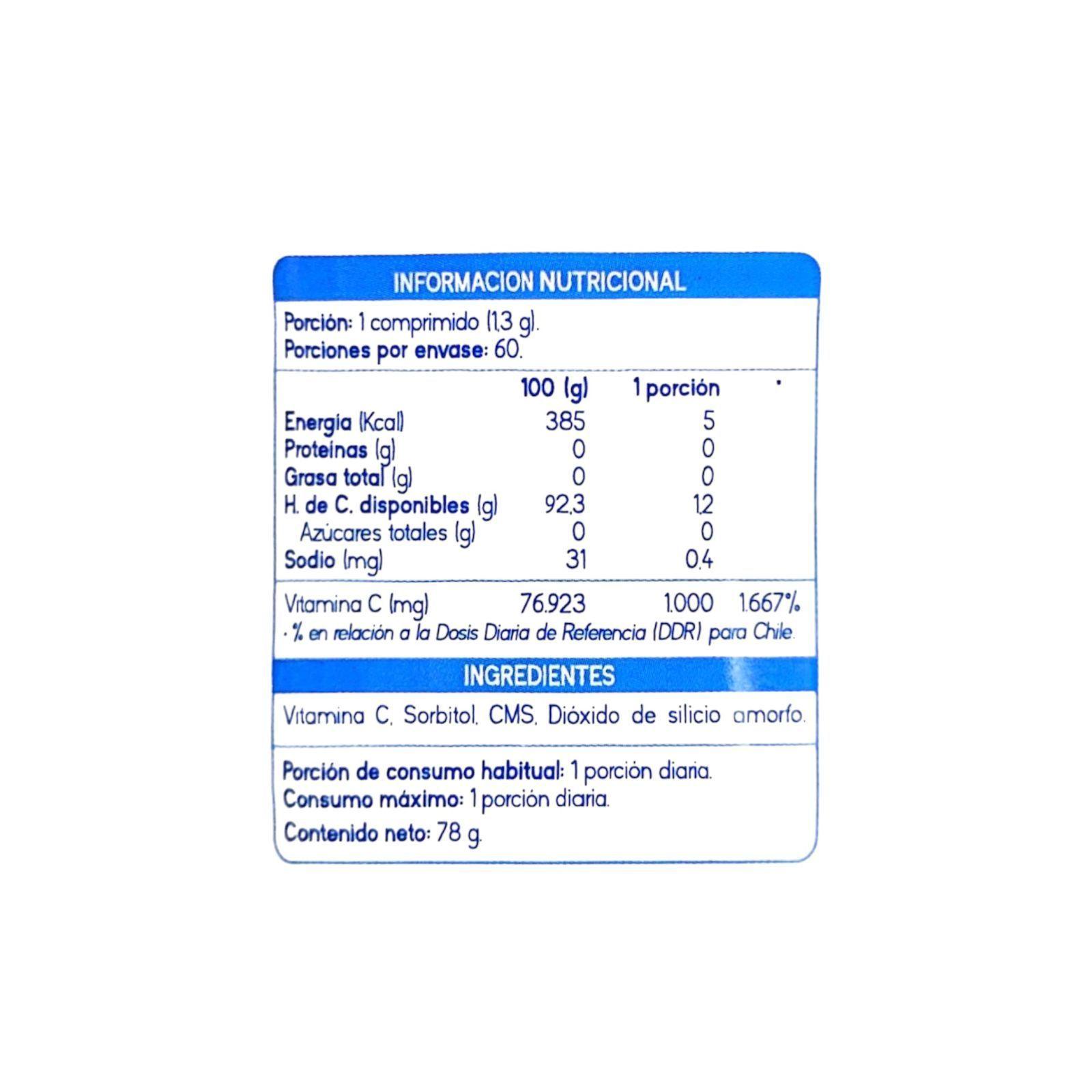 VITAMINA C 1000MG 60 COMPRIMIDOS - SUPLALIM-1