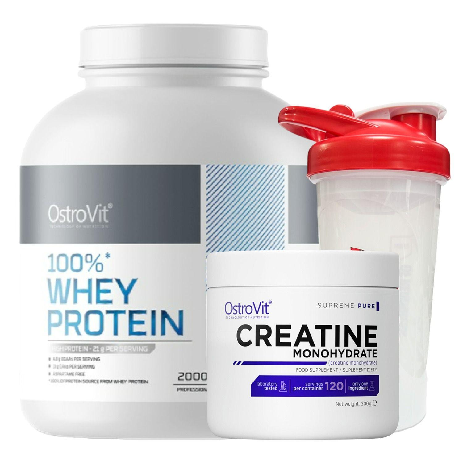 100% Whey Protein 2000gr Chocolate Dream + Creatina monohidratada 300gr + shaker 750ml-0