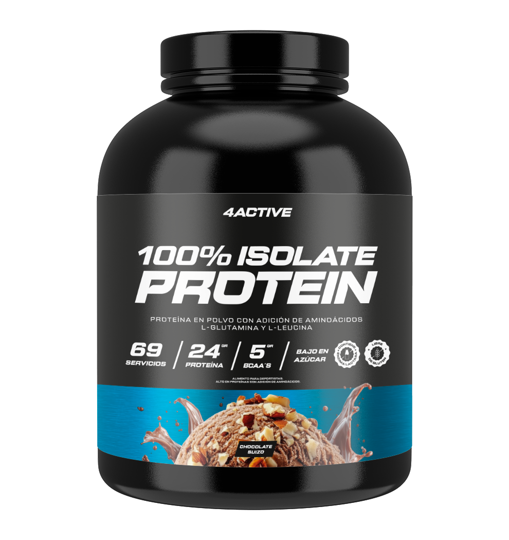 PROTEINA 100% ISOLATE 2000GR 69 SERVICIOS CHOCOLATE SUIZO - 4ACTIVE-0