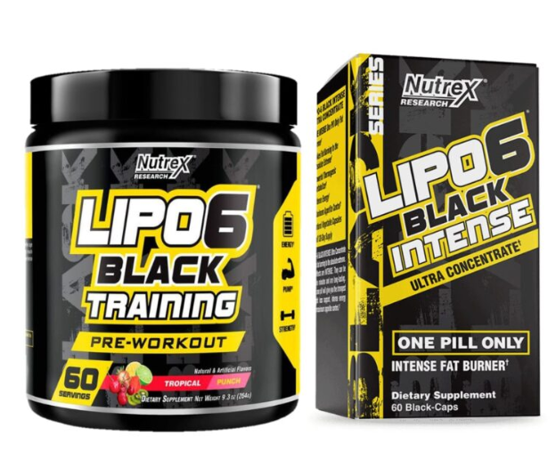 Pack Lipo6 black training 60 serv. + lipo6 black intence nutrex-0