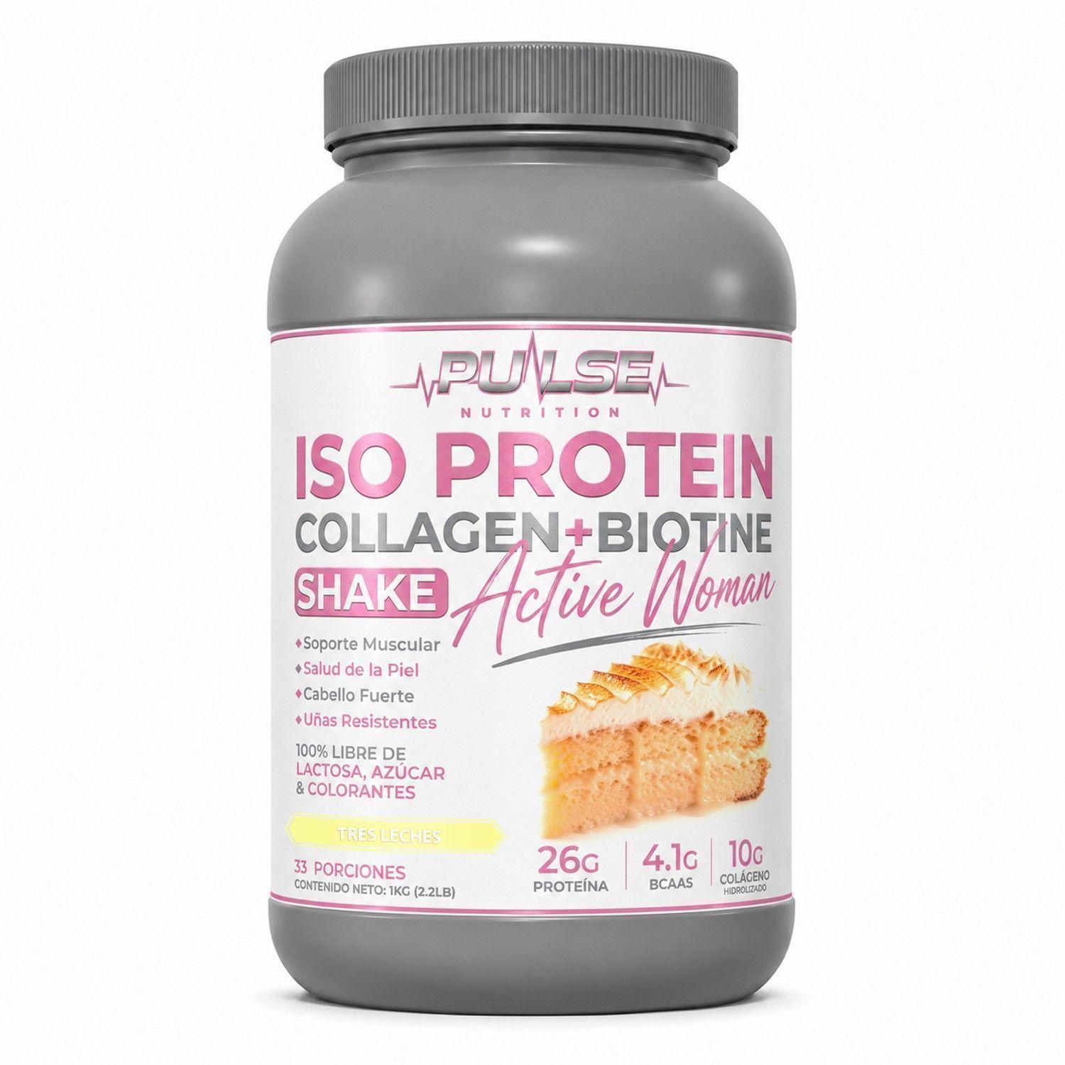 PROTEINA ISO SHAKE COLLAGEN + BIOTINA 2.2LB TRES LECHES - PULSE NUTRITION-0
