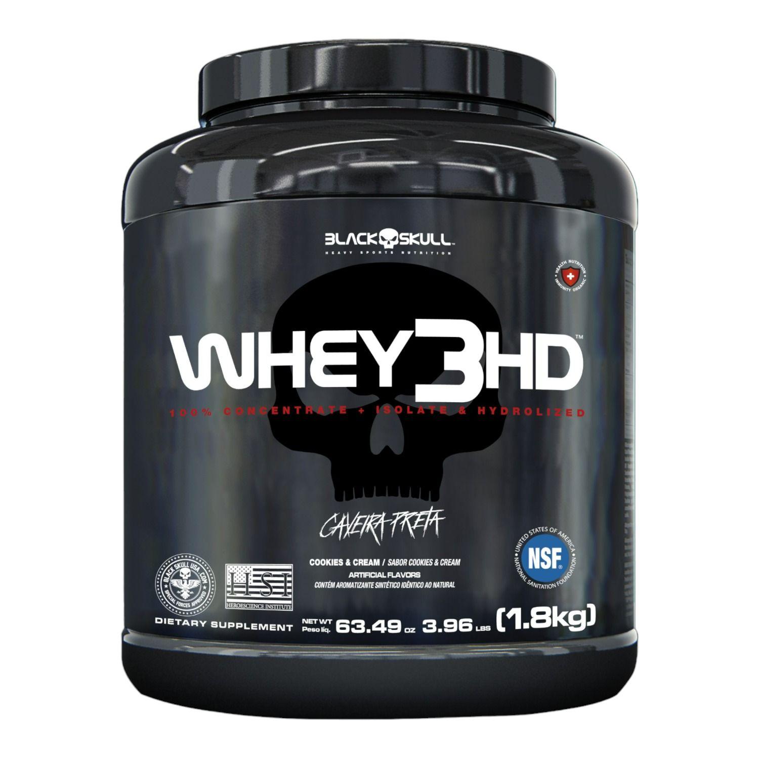 Proteína Whey 3HD - 1,8kg Cookies & Cream - Black Skull-0