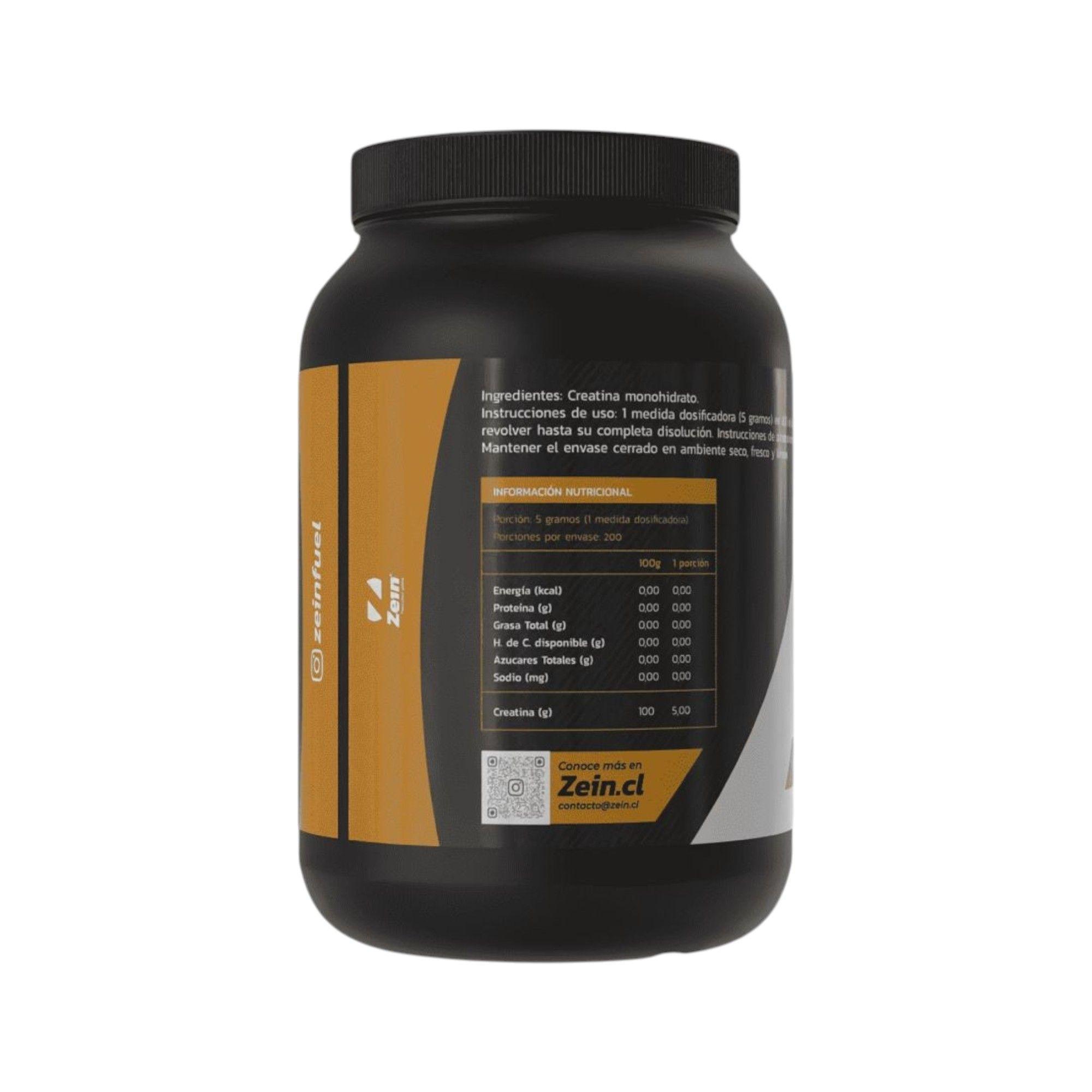 CREATINA MONOHIDRATADA Y MICRONIZADA SIN SABOR 1KG - ZEIN-1