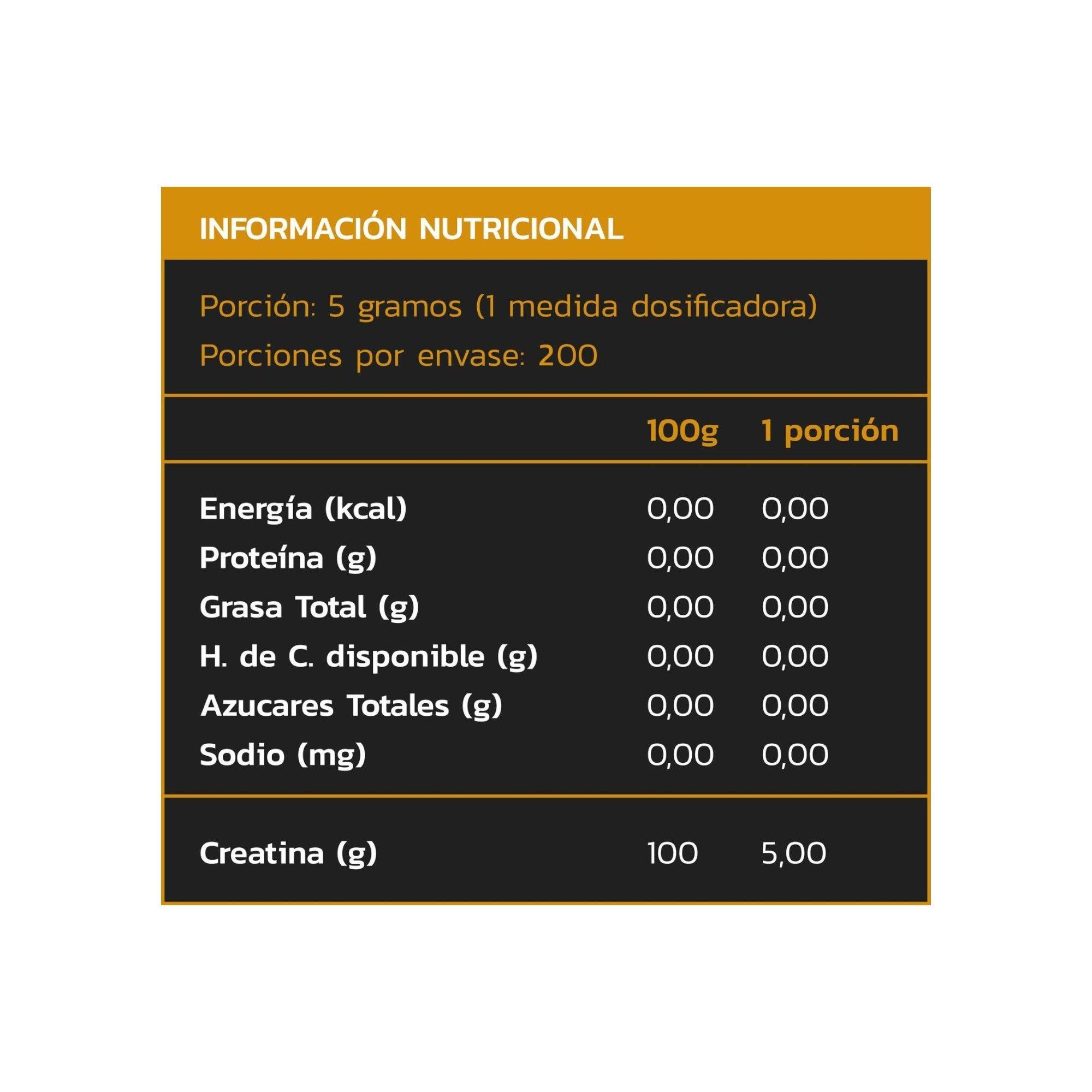 CREATINA MONOHIDRATADA Y MICRONIZADA SIN SABOR 1KG - ZEIN-2