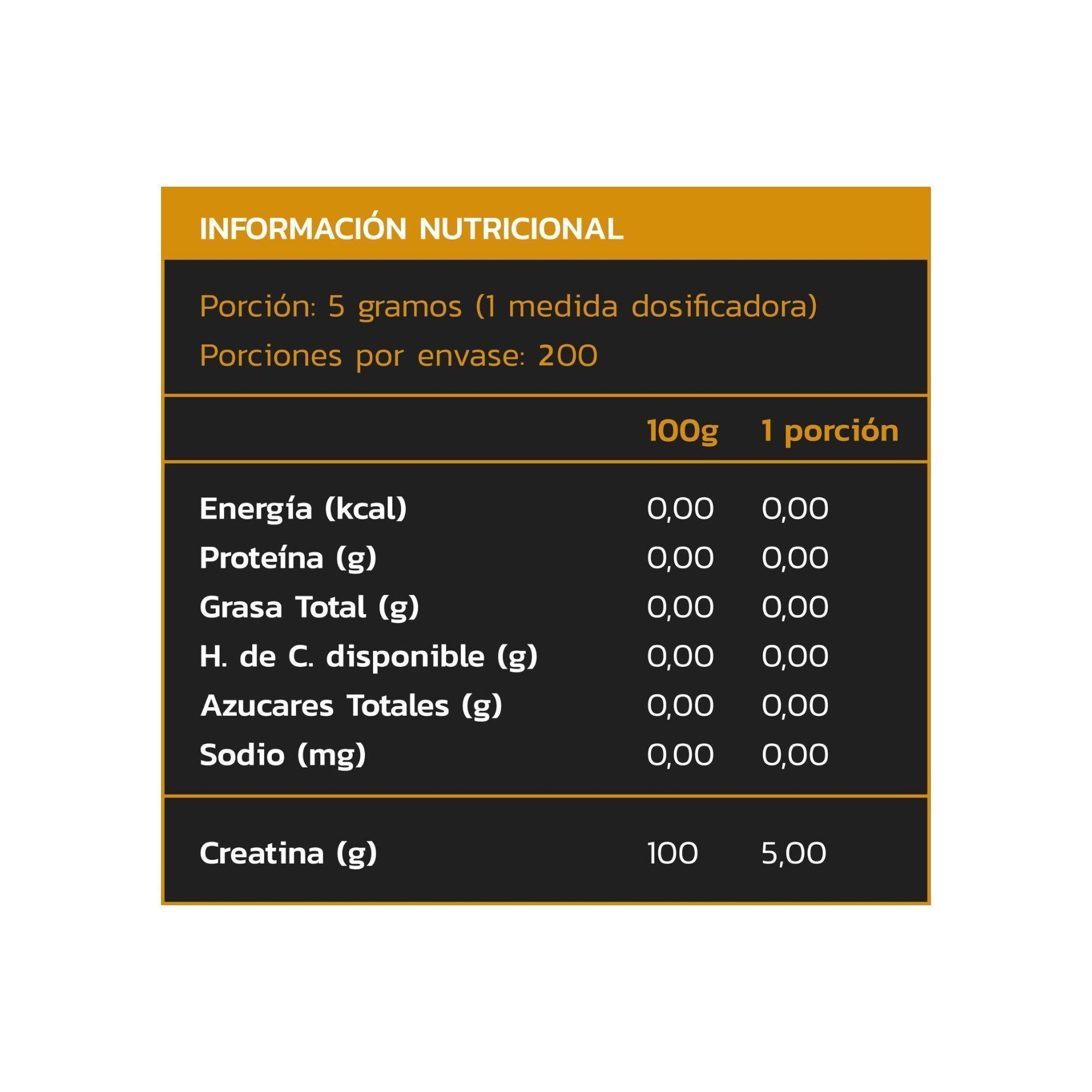 CREATINA MONOHIDRATADA Y MICRONIZADA SIN SABOR 1KG - ZEIN-2