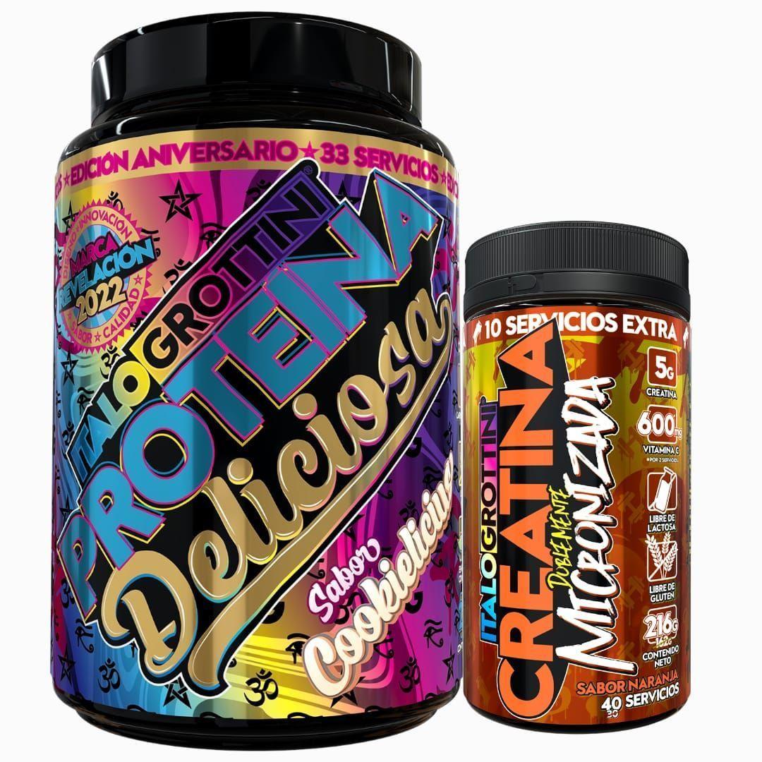 Proteína Whey Deliciosa 2,3 Lb Cookie + Creatina 40sv Naranja-0