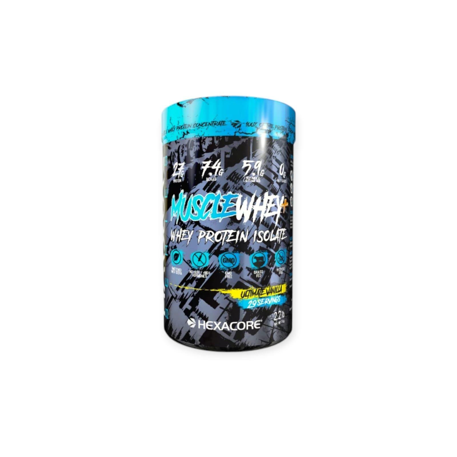 PROTEINA MUSCLE WHEY 2.2LBS 29SV VAINILLA - HEXACORE-0