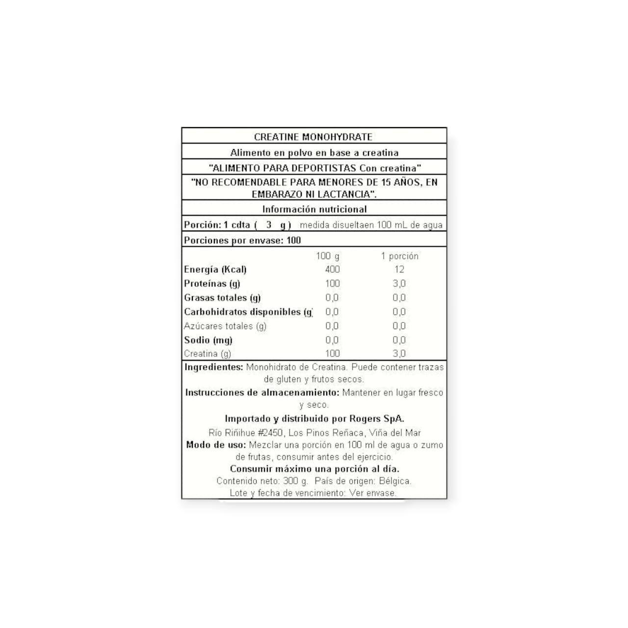 CREATINA MONOHIDRATADA 300GR 50SV - QNT-1
