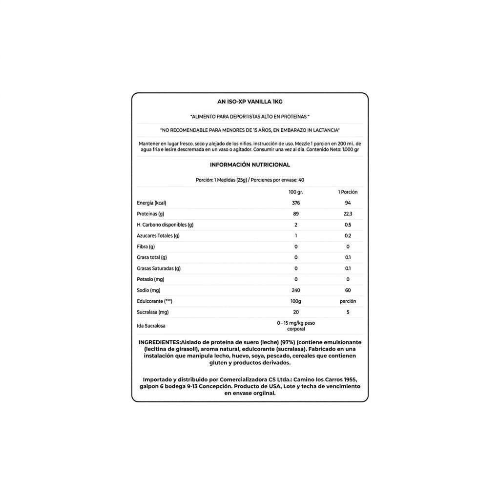 PROTEINA ISO-XP 1KG 40 SERVICIOS VAINILLA - APPLIED NUTRITION-1