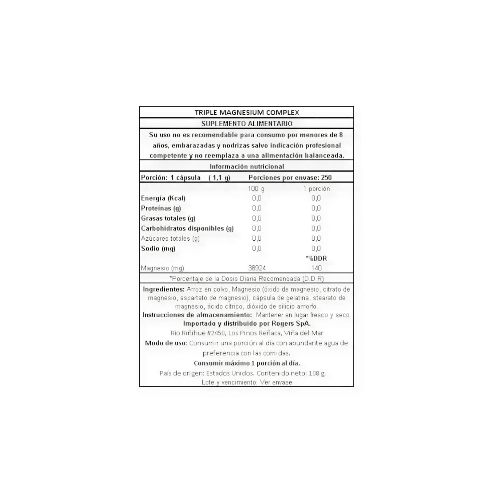 TRIPLE MAGNESIUM COMPLEX 400MG 100 CAPSULAS - NATURE'S TRUTH-1