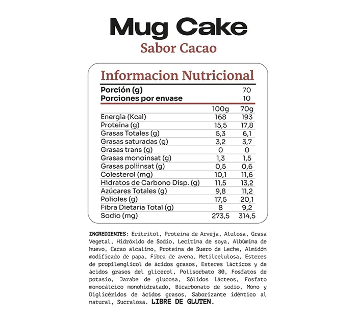 MUG CAKE 700GR CACAO – CHEF PROTEIN-2