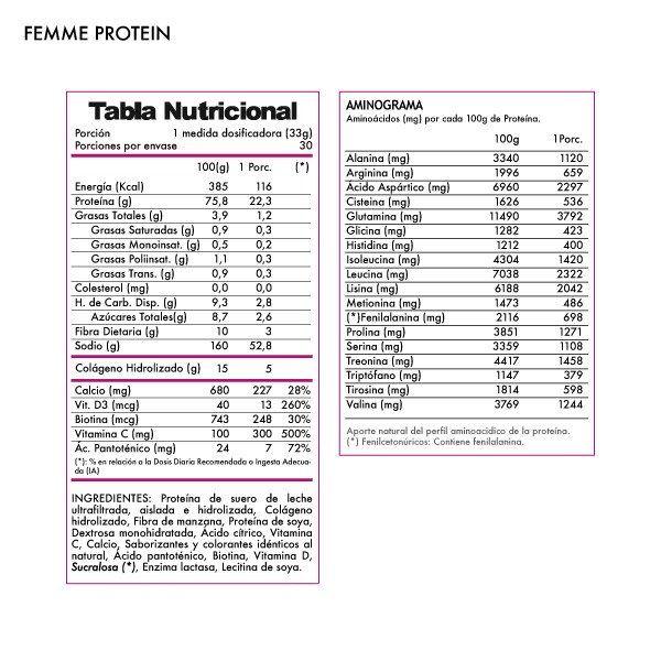 Proteína Femme shake 1kg - 33sv Vainilla - Winkler N-1