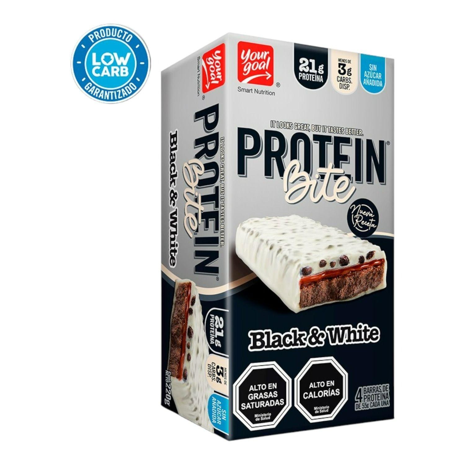 BOX 4 BARRAS PROTEIN BITE 20G BLACK & WHITE - YOUR GOAL-0