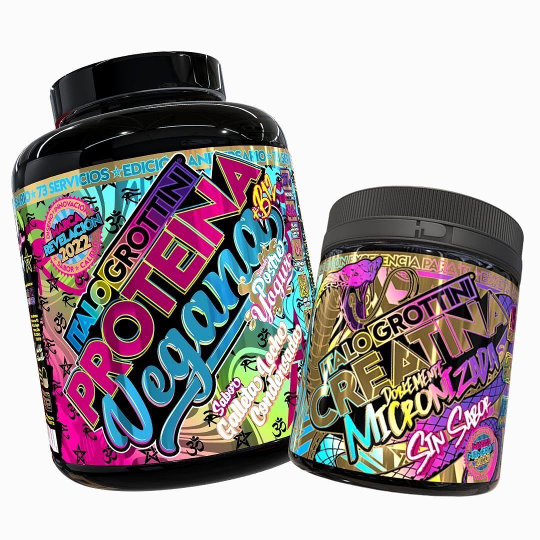 CREATINA MONOHIDRATADA 300GR PACK PROTEINA VEGANA  G. LECHE CONDENSADA-0
