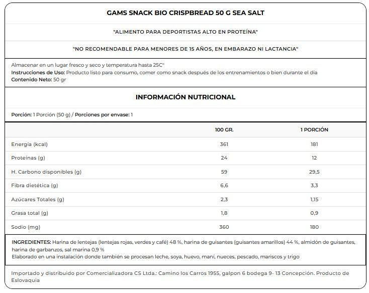 GALLETA CRUJIENTE SALADA 50GR SAL DE MAR - GAM'S-1