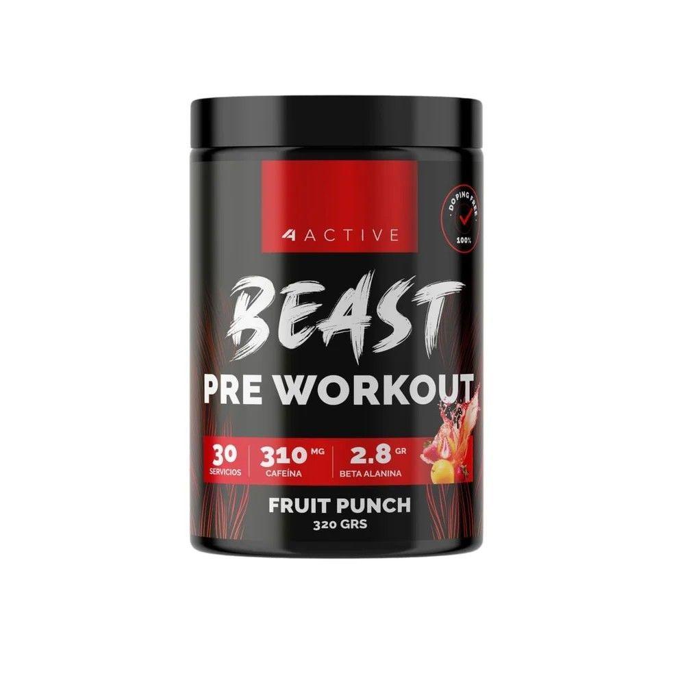 PRE ENTRENO BEAST 320GR FRUIT PUNCH- 4ACTIVE-2
