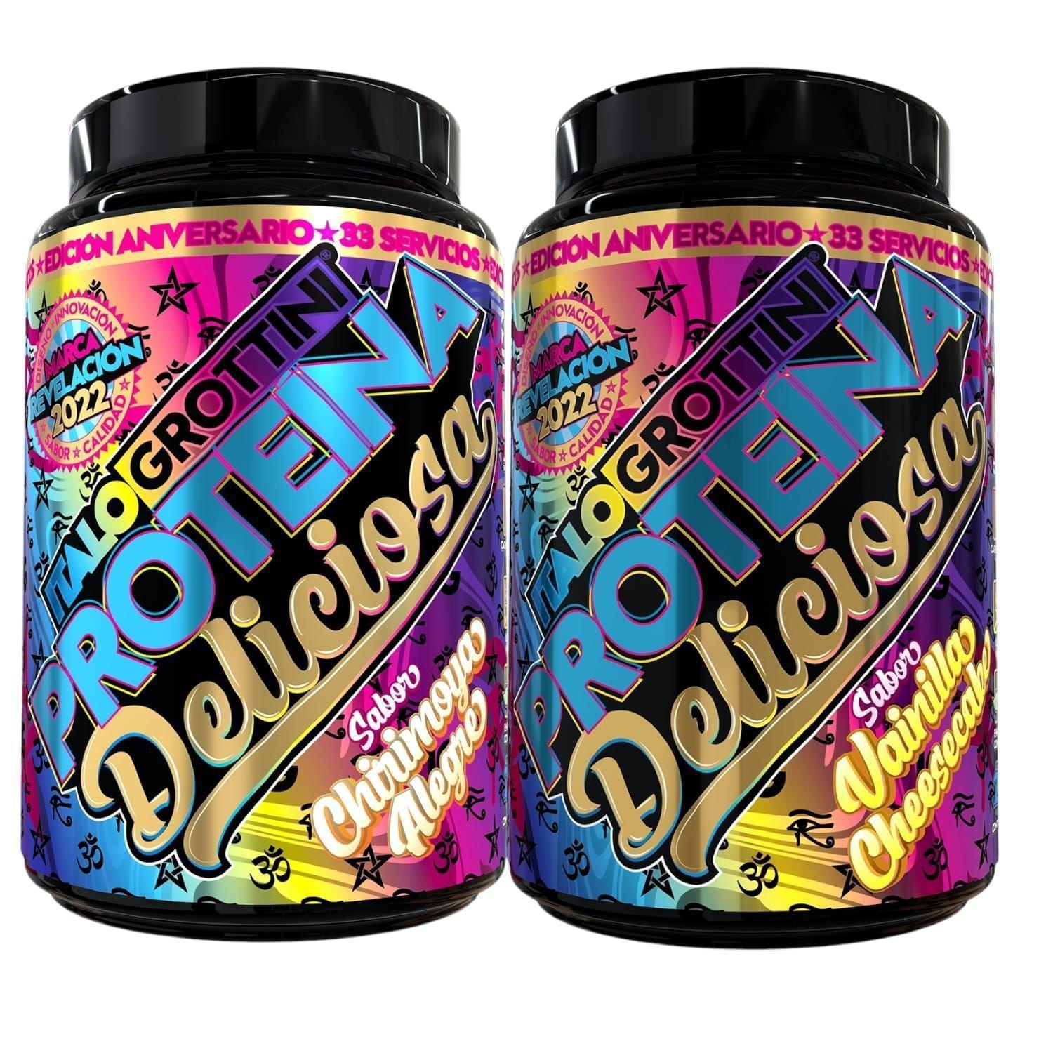 2 PROTEINAS WHEY DELICIOSA 2,3 LB - VAINILLA Y CHIRIMOYA-0