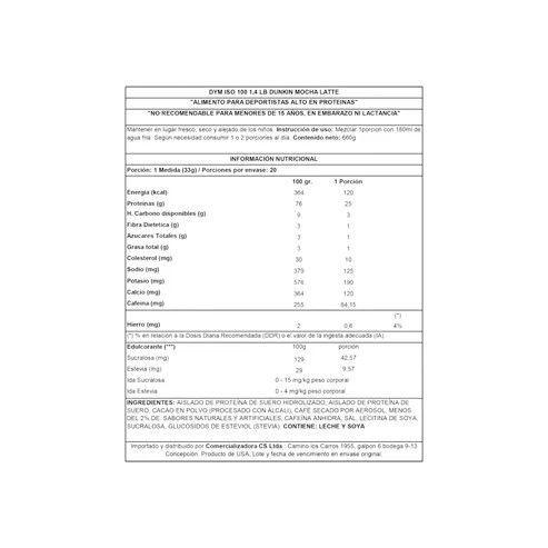 ISO100 DUNKIN 1.4LB MOCHA LATTE EDICION LIMITADA - DYMATIZE-2
