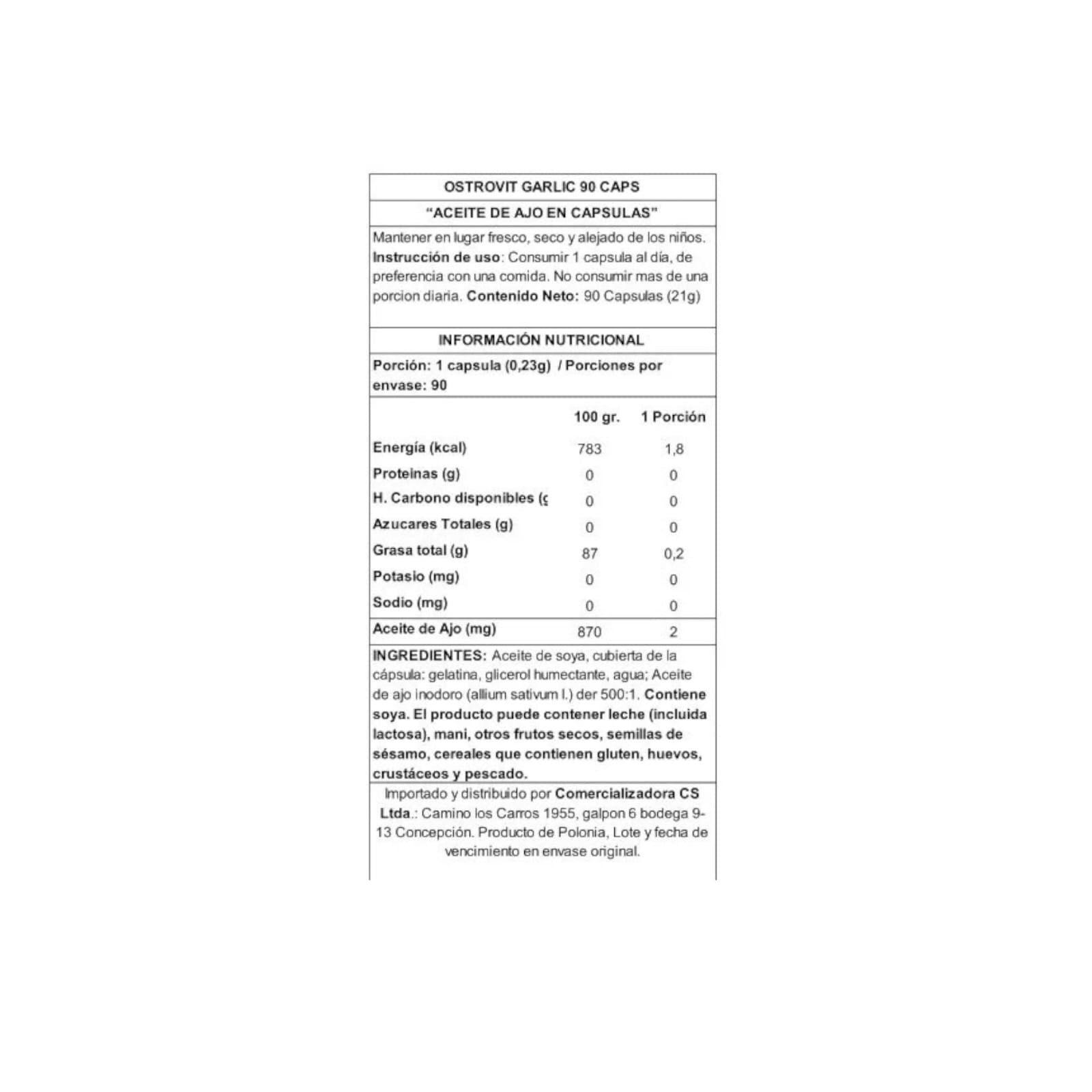 GARLIC 90 CAPSULAS - OSTROVIT-1