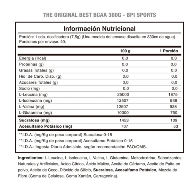 Aminoacidos Best Bcaa 40 Servicios FRUIT PUNCH - Bpi Sports-1