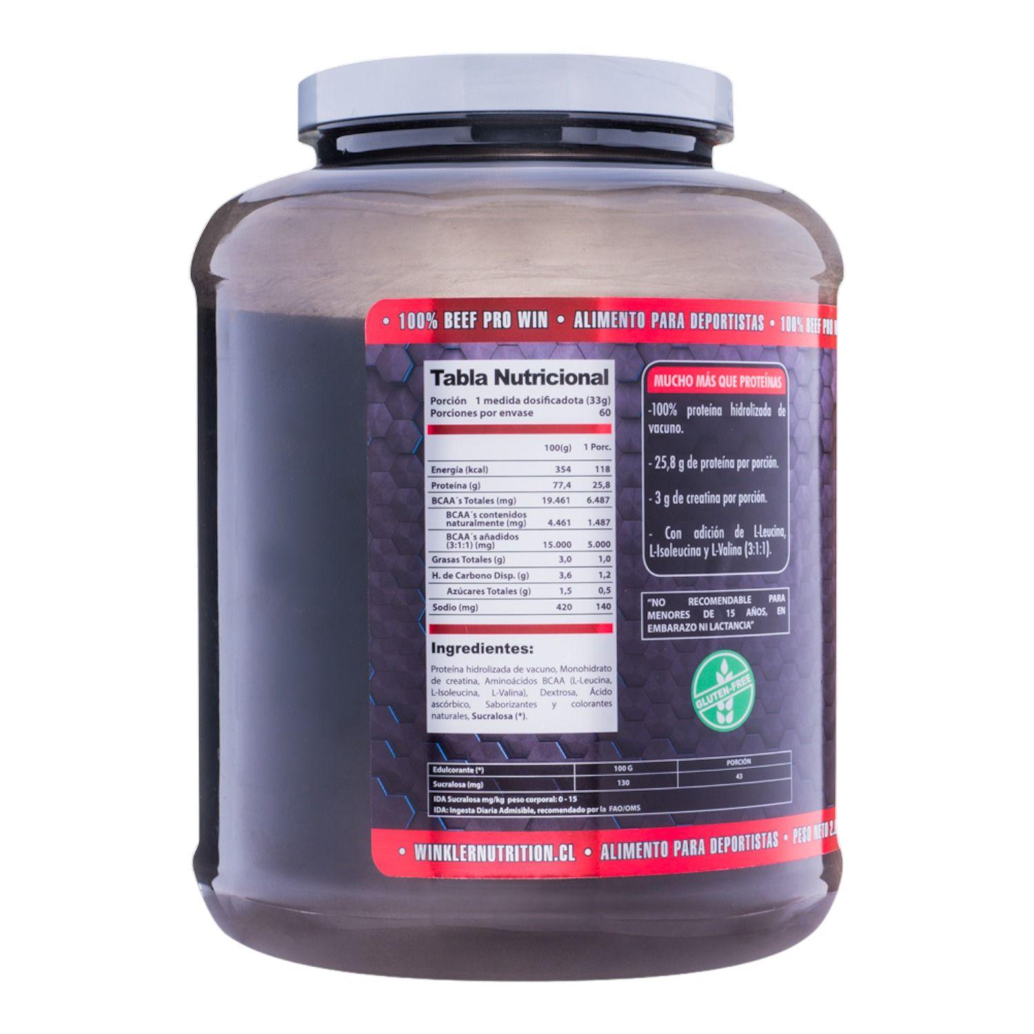 Proteina de carne con adición de creatina Beef Pro Win chocolate 2 kgs-1