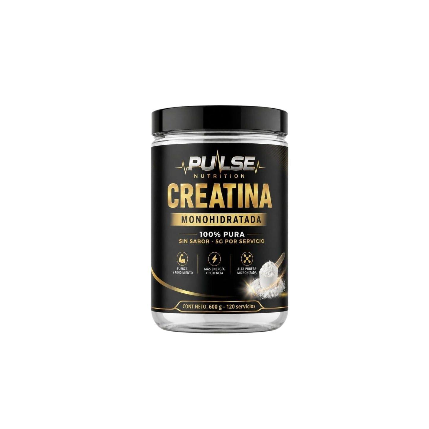 CREATINA MONOHIDRATADA 600GR SIN SABOR - PULSE NUTRITION-0