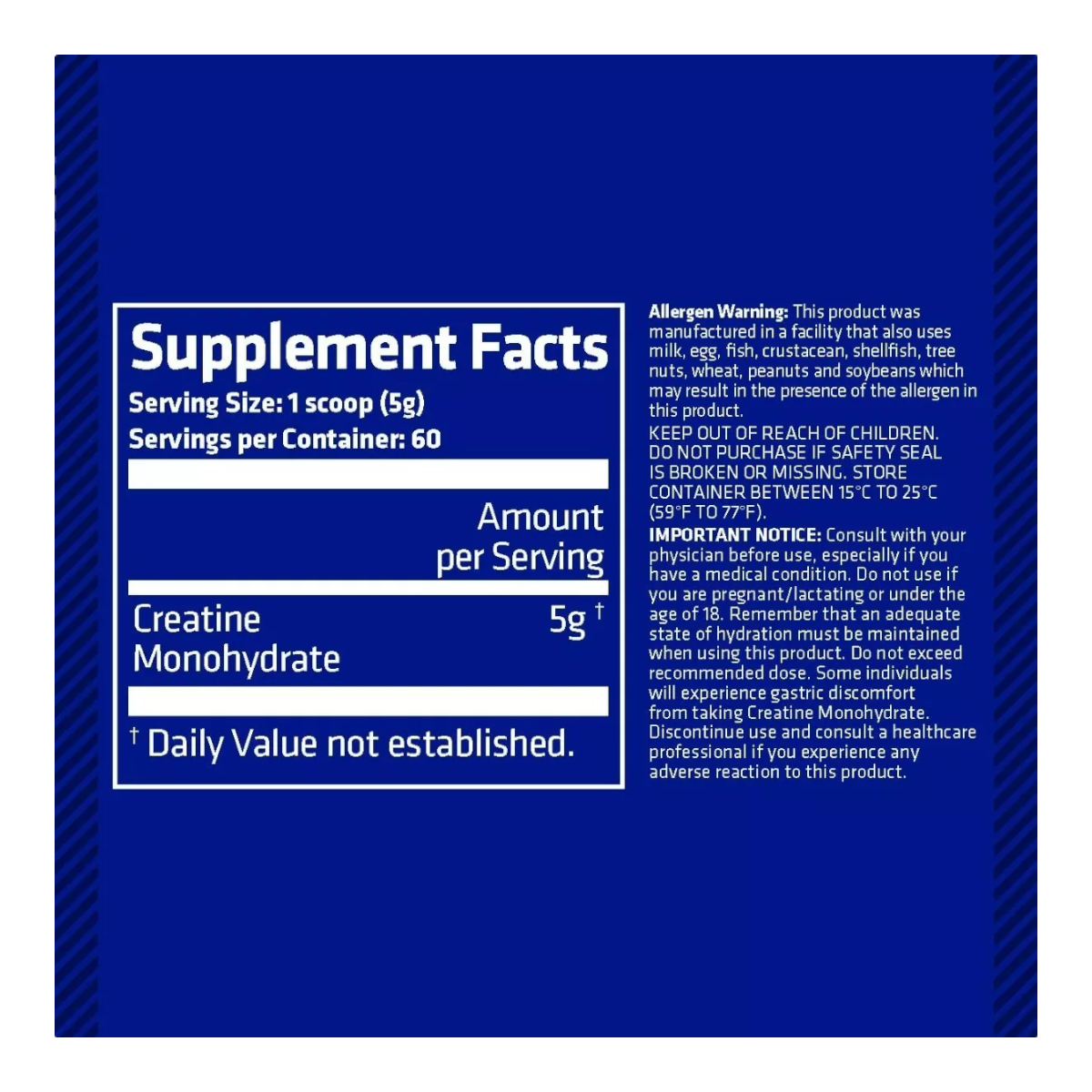 CREATINA MONOHIDRATO 300GR - 60 SV - USN-1