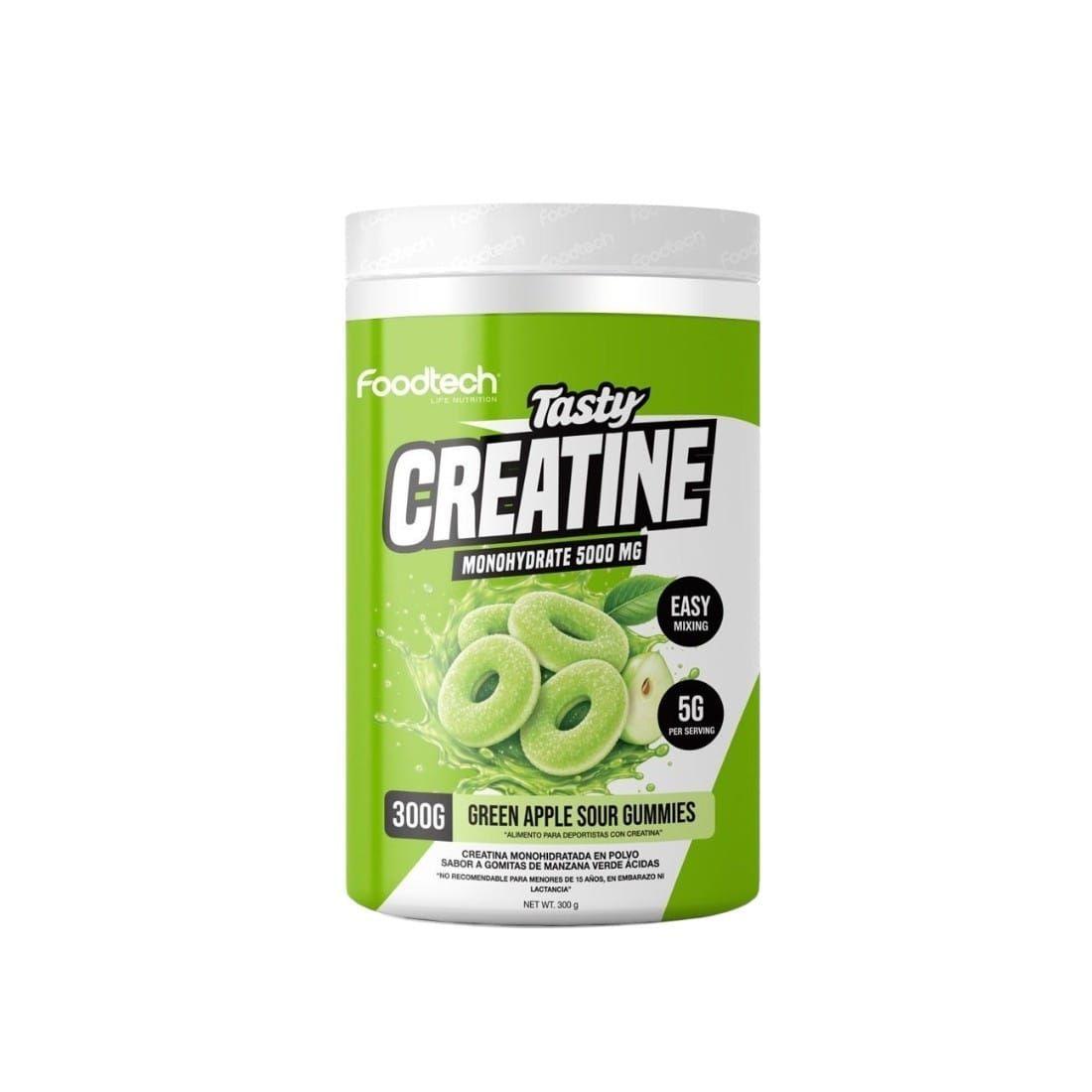 CREATINA MONOHIDRATADA TASTY 300GR GREEN APPLE SOUR GUMMIES - FOODTECH-0