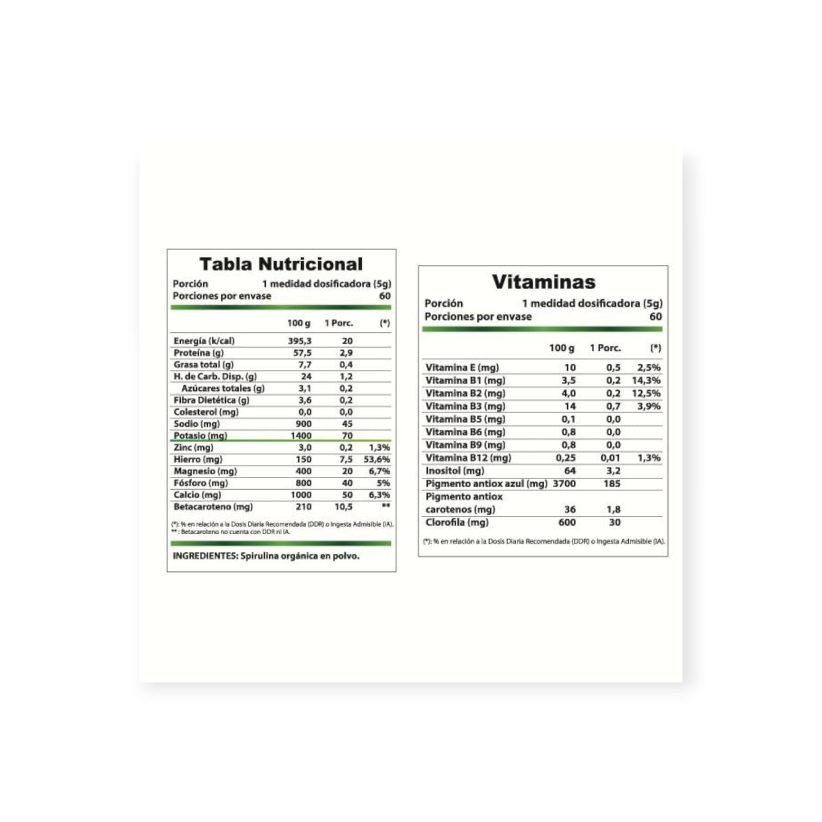 SPIRULINA EN POLVO 300GR REVITTA-1