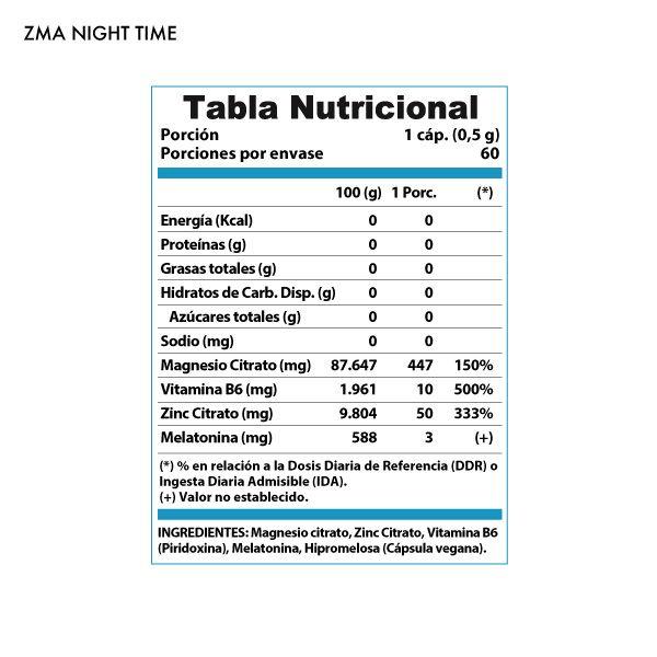 Pro-hormonal ZMA Nightime +Vitamina B6 60 cápsulas-1
