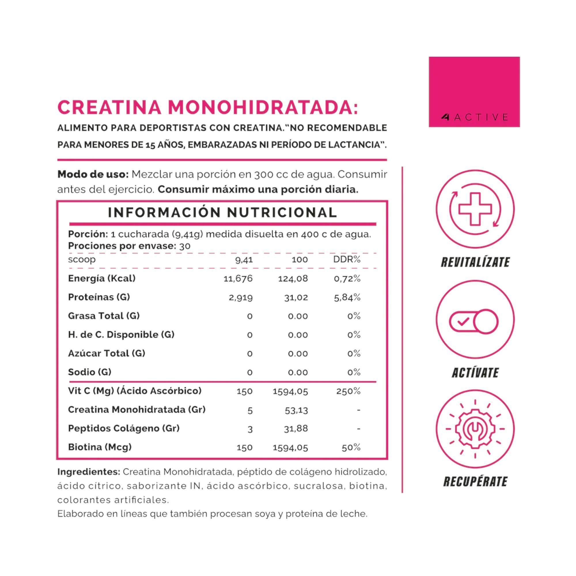 CREATINA BEAUTY 282GRS BLUEBERRY VIBES 4ACTIVE WOMEN-1