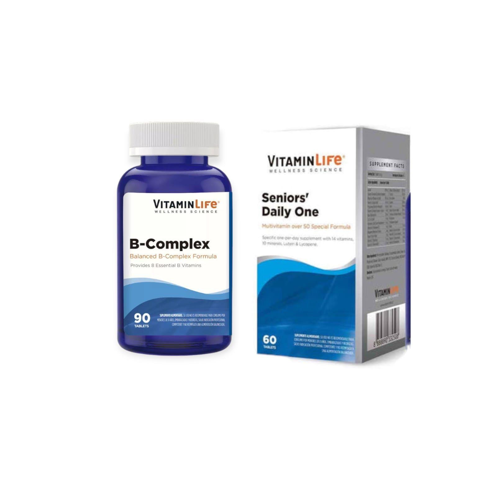 B COMPLEX 90 TABLETAS + SENIOR DAILY ONE 60 TABLETAS - VITAMINLIFE-0