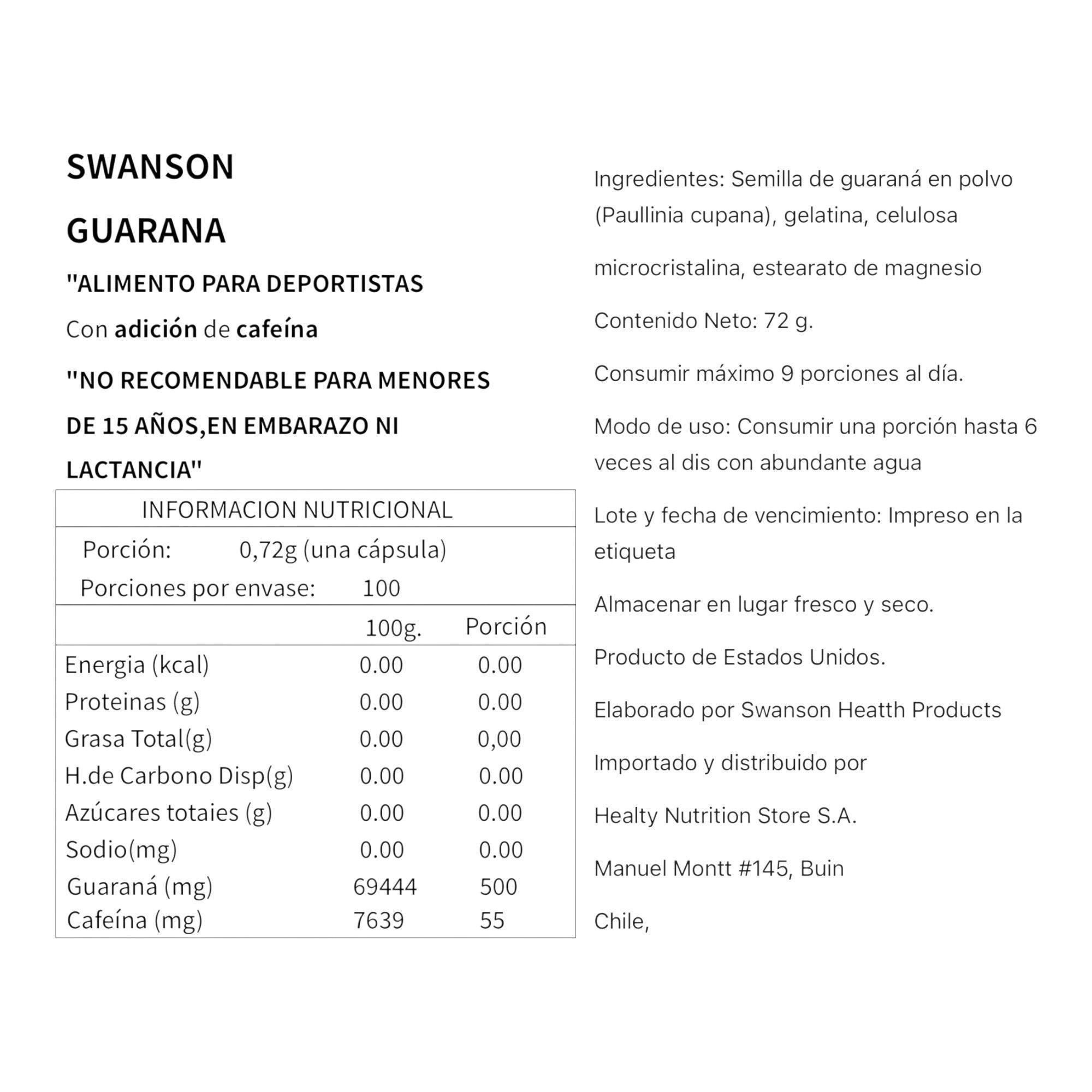 GUARANA 500MG 100 CAPSULAS SWANSON-1