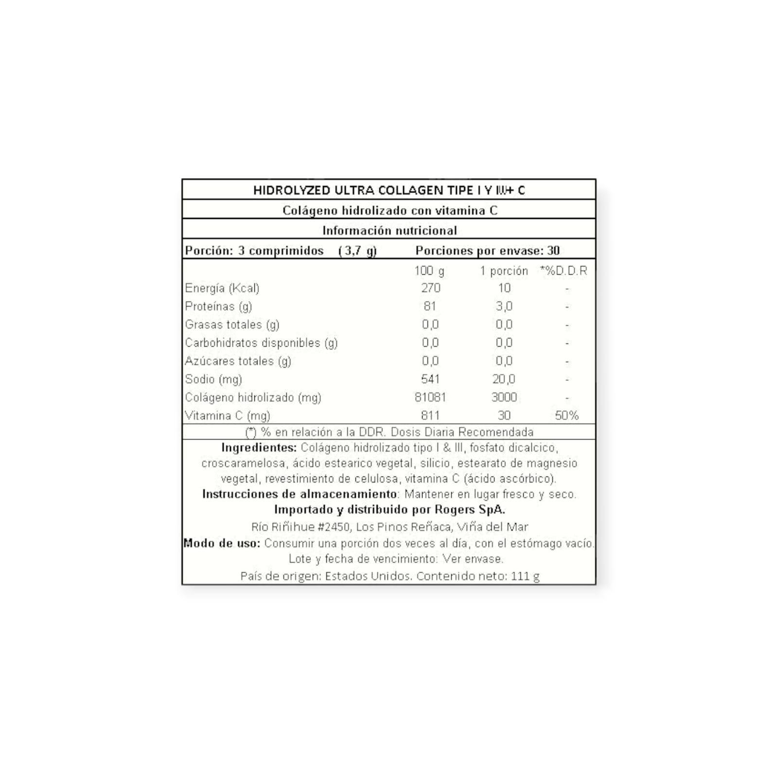 ULTRA COLAGENO TIPO 1 Y 3 VITAMINA C 90 COMPR - NATURE'S TRUTH-1