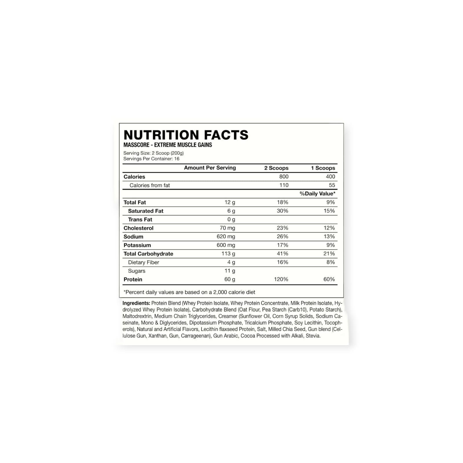 GANADOR MASSCORE EXTREME MUSCLE GAINS 7 LBS- HEXACORE-1